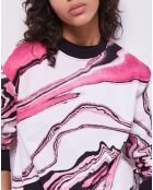 Sweat imprimé blanc/rose