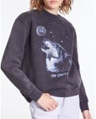Sweat avec sérigraphie Wolf noir