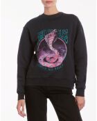 Sweat avec sérigraphie Cobra noir