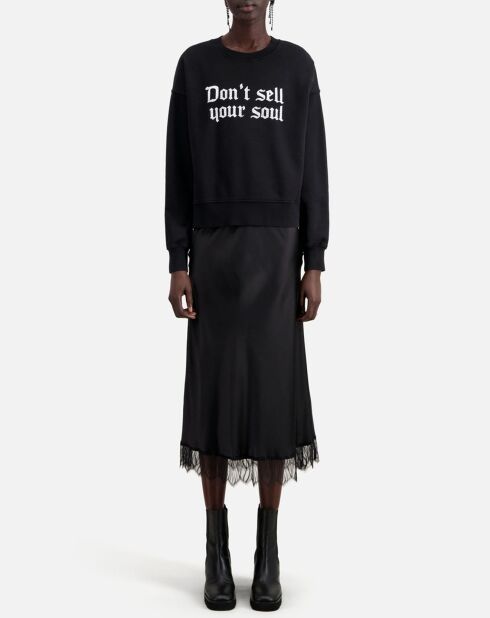 Sweat avec sérigraphie Don't sell your soul noir