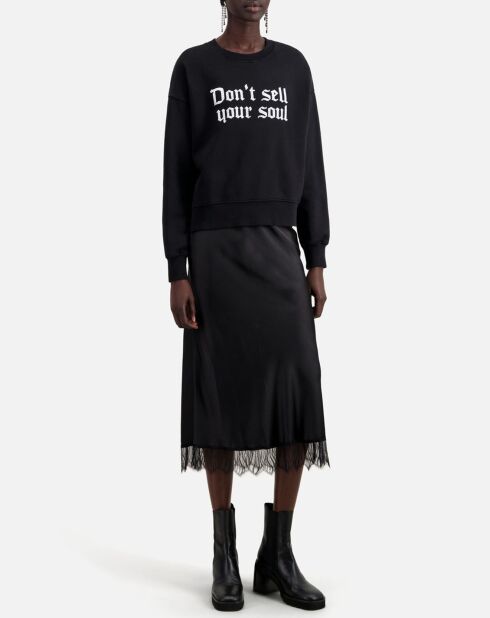 Sweat avec sérigraphie Don't sell your soul noir