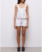 Top court en Broderie Anglaise blanc