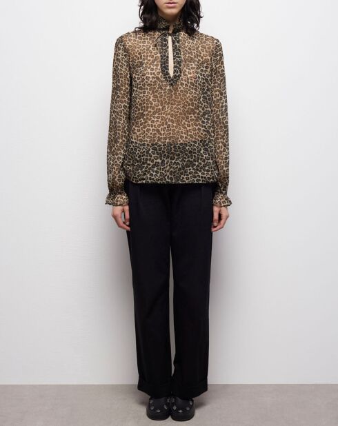 Chemisier semi transparent léopard