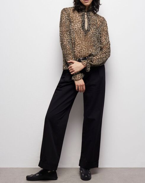Chemisier semi transparent léopard