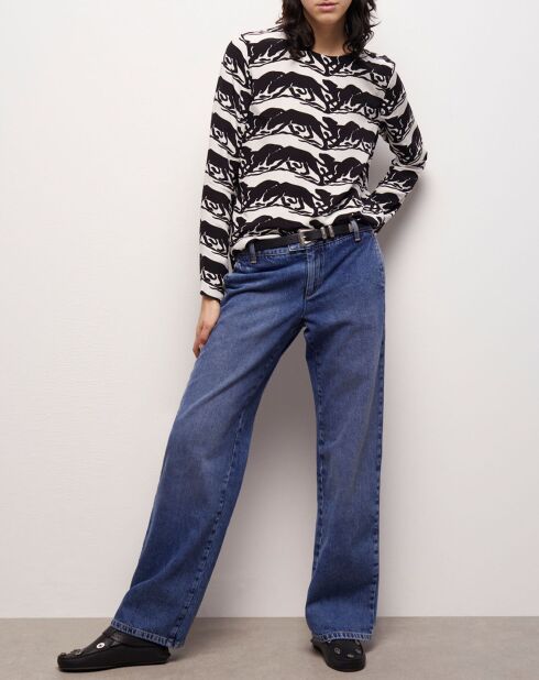 Chemisier imprimé panthère noir