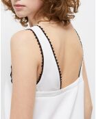 Top décolleté écru