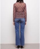 Top à volants plissés multicolore