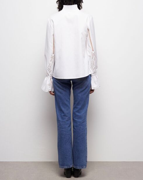 Blouse avec broderie anglaise blanche