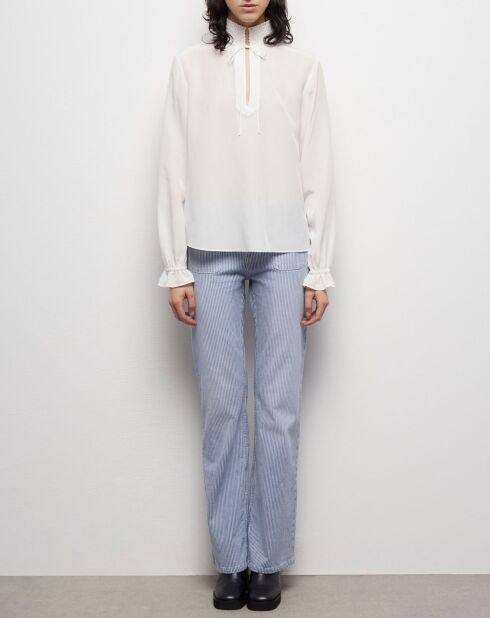 Chemisier 100% Soie blanc