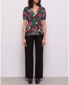 Haut imprimé avec boutonnage multicolore