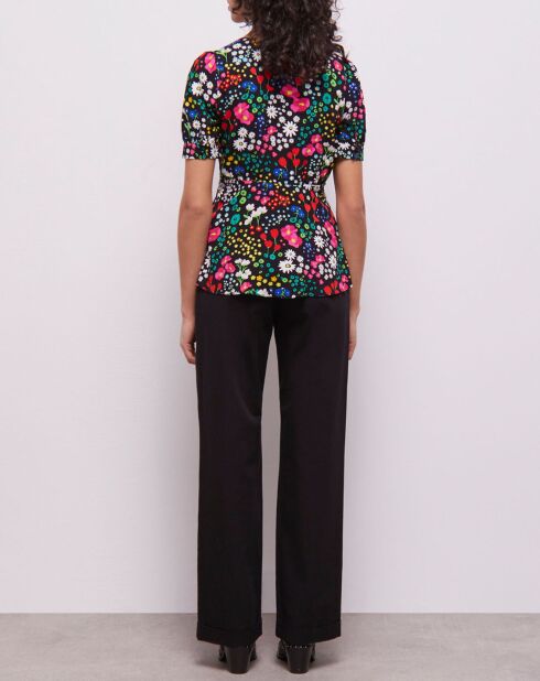 Haut imprimé avec boutonnage multicolore