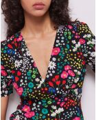 Haut imprimé avec boutonnage multicolore