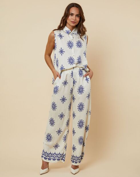 Ensemble Emmy beige/bleu royal