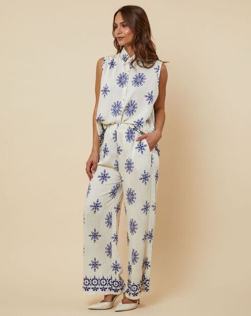 Ensemble Emmy beige/bleu royal