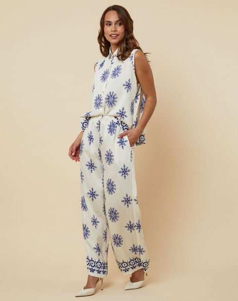 Ensemble Emmy beige/bleu royal