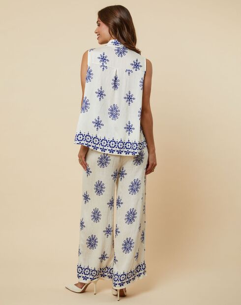 Ensemble Emmy beige/bleu royal