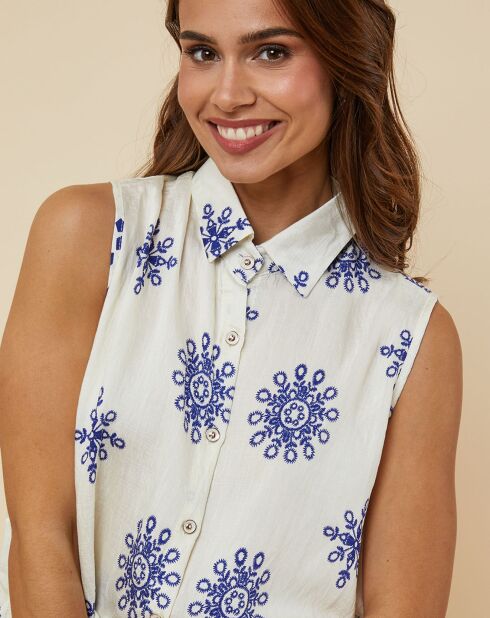 Ensemble Emmy beige/bleu royal