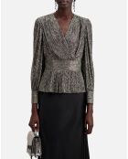 Top strass argenté