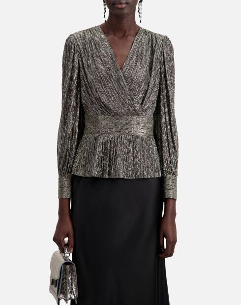 Top strass argenté