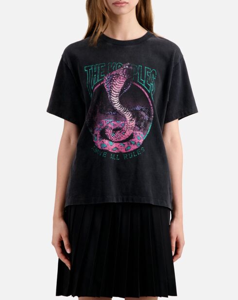T-Shirt avec sérigraphie Cobra noir