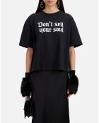 T-Shirt avec sérigraphie Don't sell your soul noir