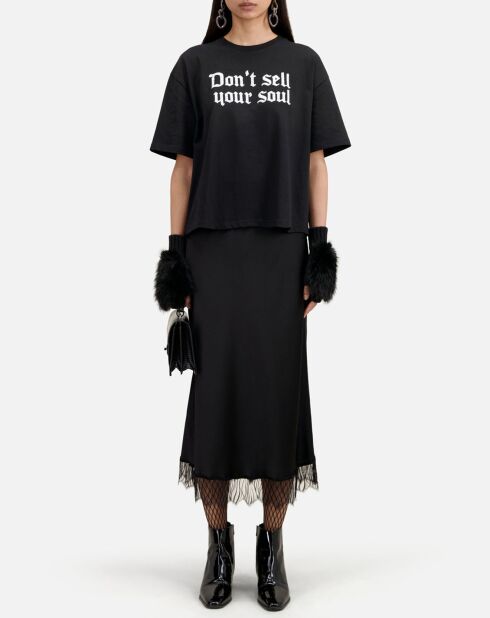 T-Shirt avec sérigraphie Don't sell your soul noir