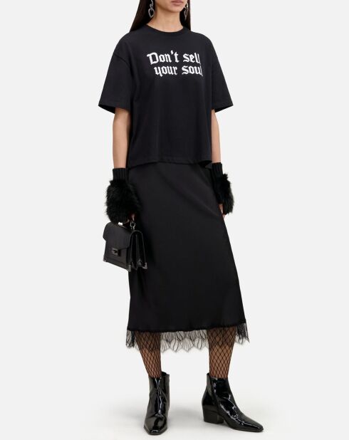 T-Shirt avec sérigraphie Don't sell your soul noir