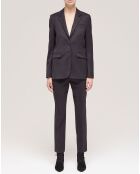 Veste de costume en Laine à rayures noire