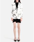Veste tailleur imprimée écrue