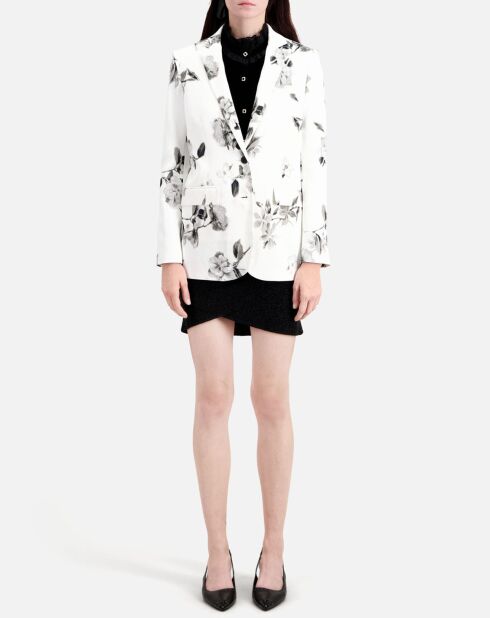 Veste tailleur imprimée écrue