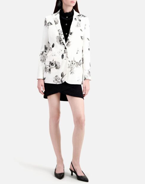 Veste tailleur imprimée écrue