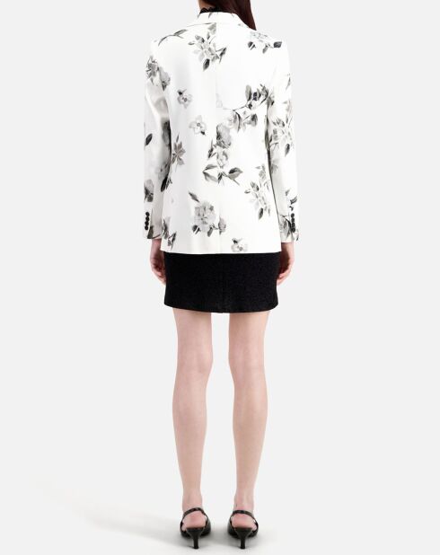 Veste tailleur imprimée écrue
