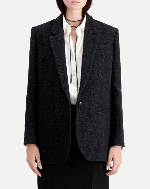 Blazer en Tweed avec détails fil noir