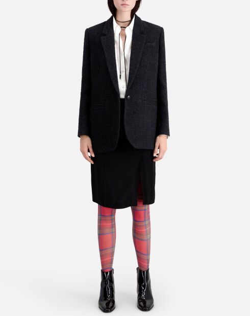 Blazer en Tweed avec détails fil noir