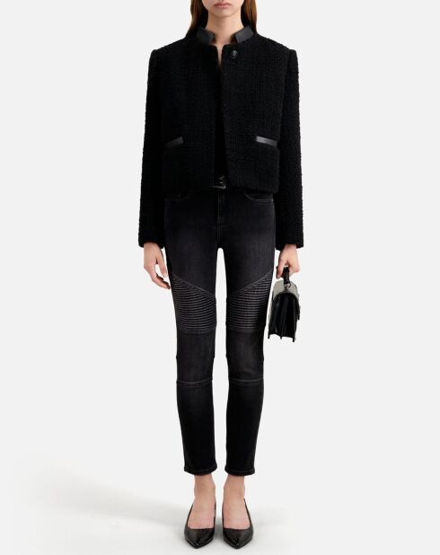 Veste courte en Tweed noire