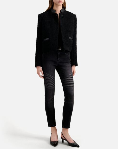 Veste courte en Tweed noire