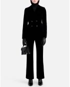 Veste tailleur courte en velours noir