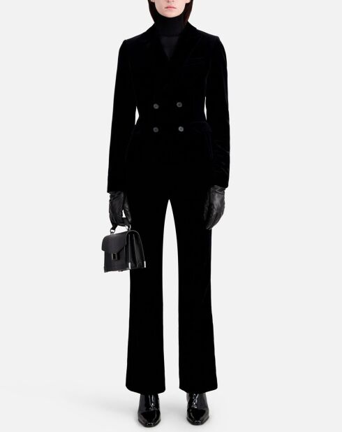 Veste tailleur courte en velours noir