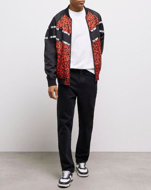 Blouson bicolore avec bandes logo multicolore