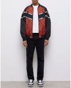 Blouson bicolore avec bandes logo multicolore