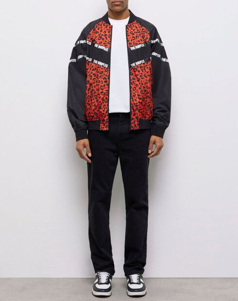 Blouson bicolore avec bandes logo multicolore