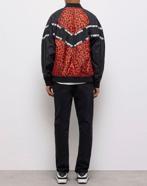 Blouson bicolore avec bandes logo multicolore