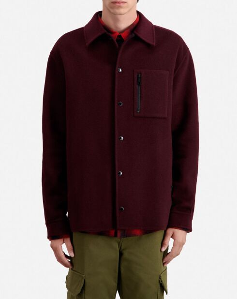 Blouson type surchemise en Laine mélangée rouge