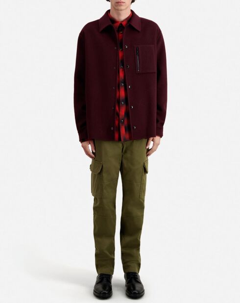 Blouson type surchemise en Laine mélangée rouge