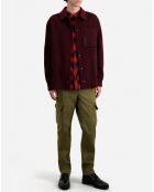 Blouson type surchemise en Laine mélangée rouge