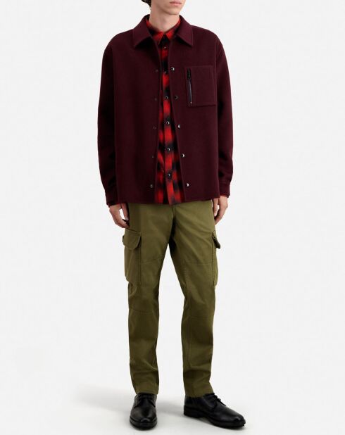 Blouson type surchemise en Laine mélangée rouge