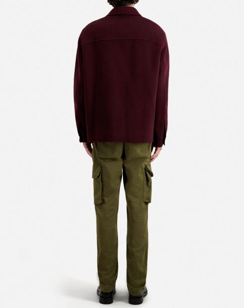 Blouson type surchemise en Laine mélangée rouge