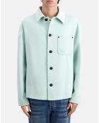 Blouson type surchemise en Laine mélangée bleu
