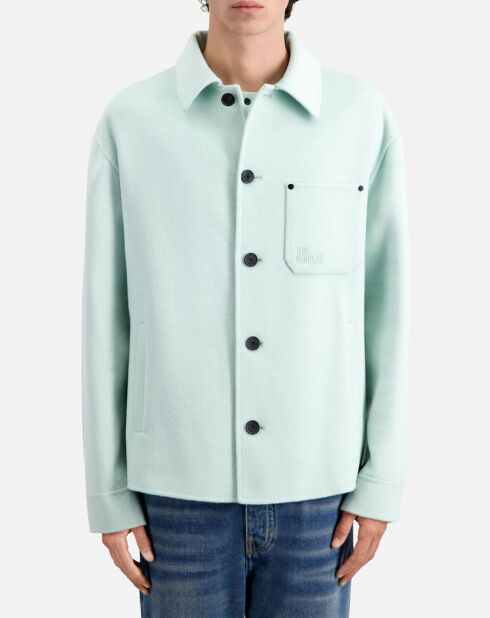 Blouson type surchemise en Laine mélangée bleu