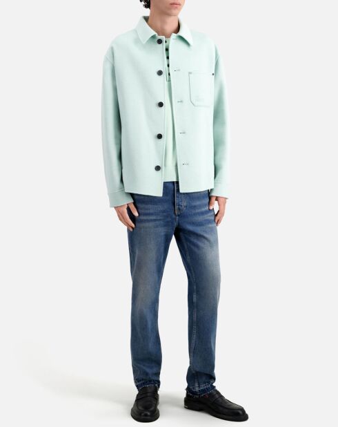 Blouson type surchemise en Laine mélangée bleu